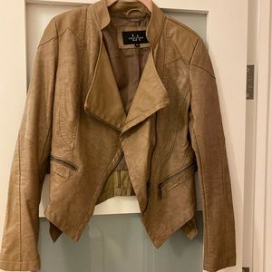 Taupe faux leather jacket